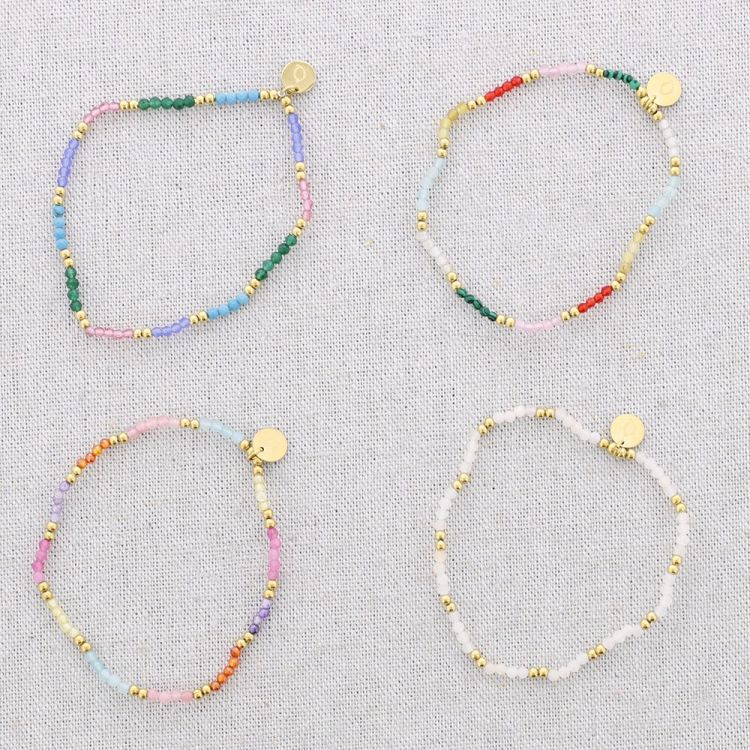 STEEL ELASTIC BRACELET WITH FACETED STONES 2