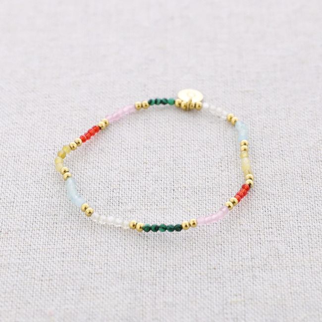 PULSERA ELÁSTICA ACERO PIEDRAS FACETADAS