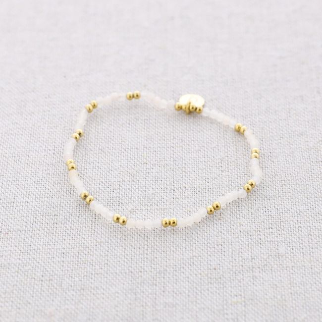 STEEL ELASTIC BRACELET WITH FACETED STONES