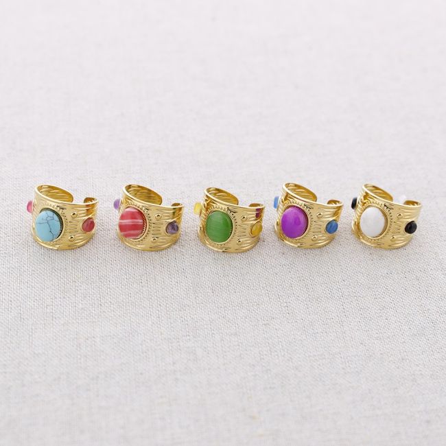 ANILLO ACERO PIEDRAS