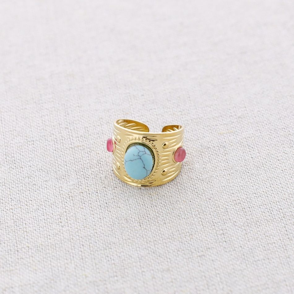 STONES STEEL RING