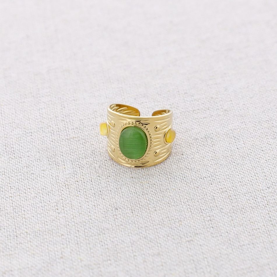 STONES STEEL RING