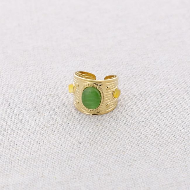 STONES STEEL RING