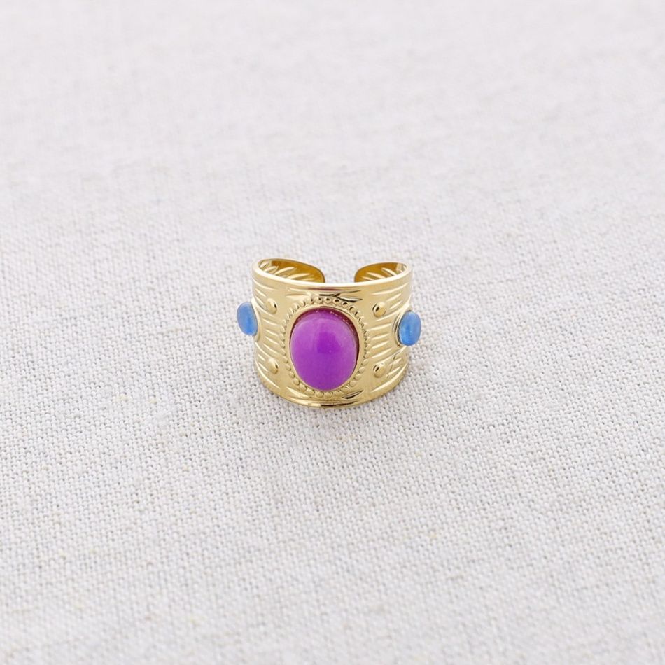 ANILLO ACERO PIEDRAS