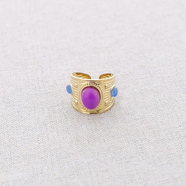 ANILLO ACERO PIEDRAS