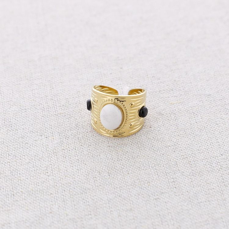 ANILLO ACERO PIEDRAS