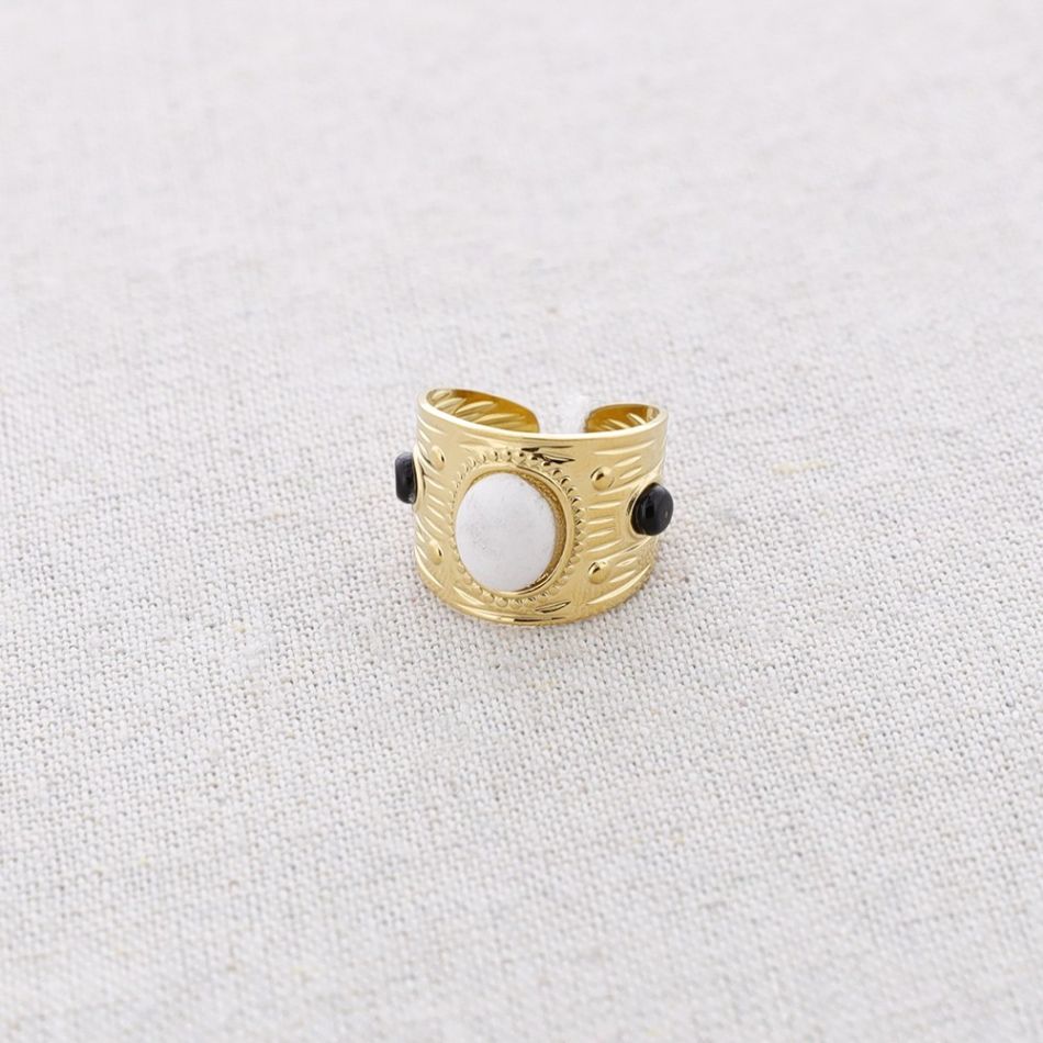 ANILLO ACERO PIEDRAS