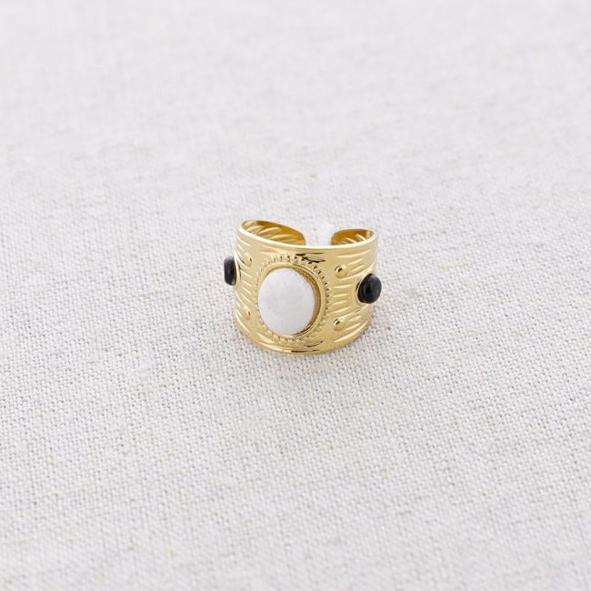 STONES STEEL RING