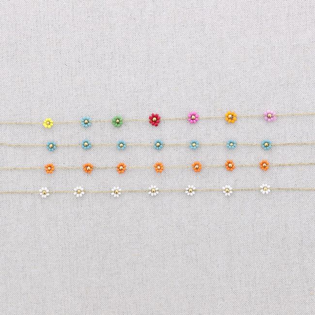 STEEL FLOWER BEAD NECKLACE