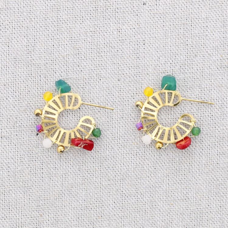PENDIENTES ACERO ARO PIEDRAS 2