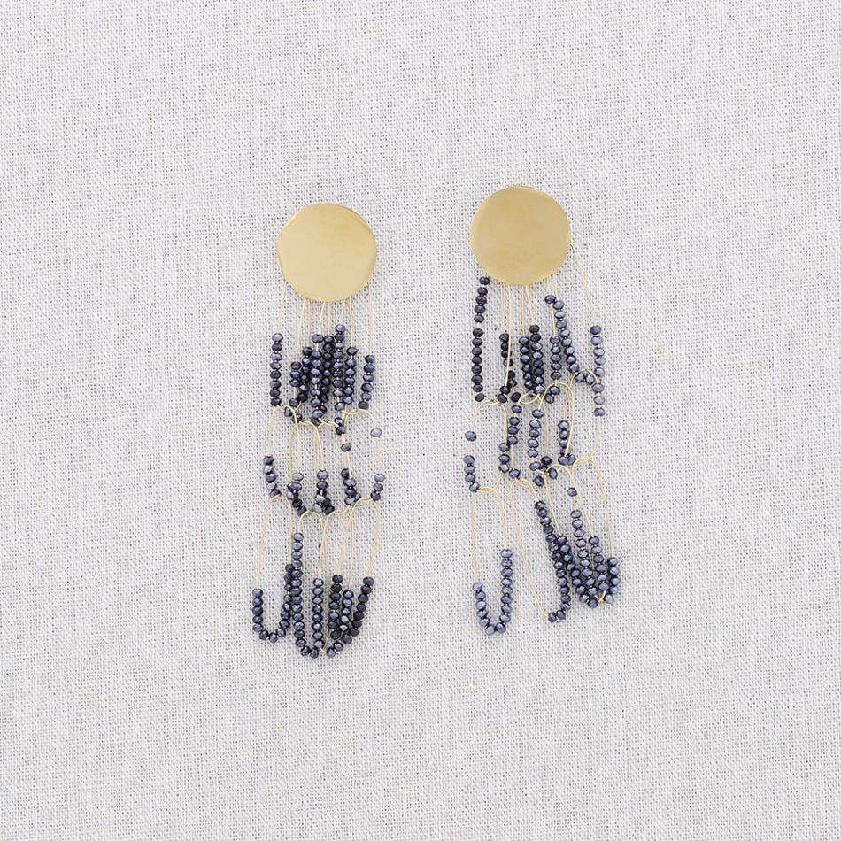 PENDIENTES ACERO COLGANTE CRISTALES FACETADOS