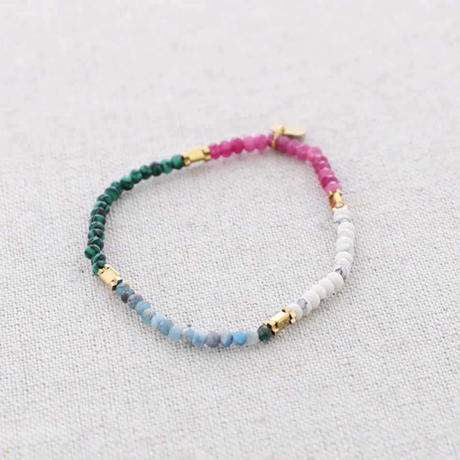 STEEL ELASTIC BRACELET WITH STONES