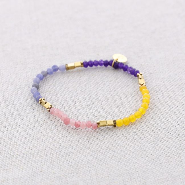 STEEL ELASTIC BRACELET WITH STONES