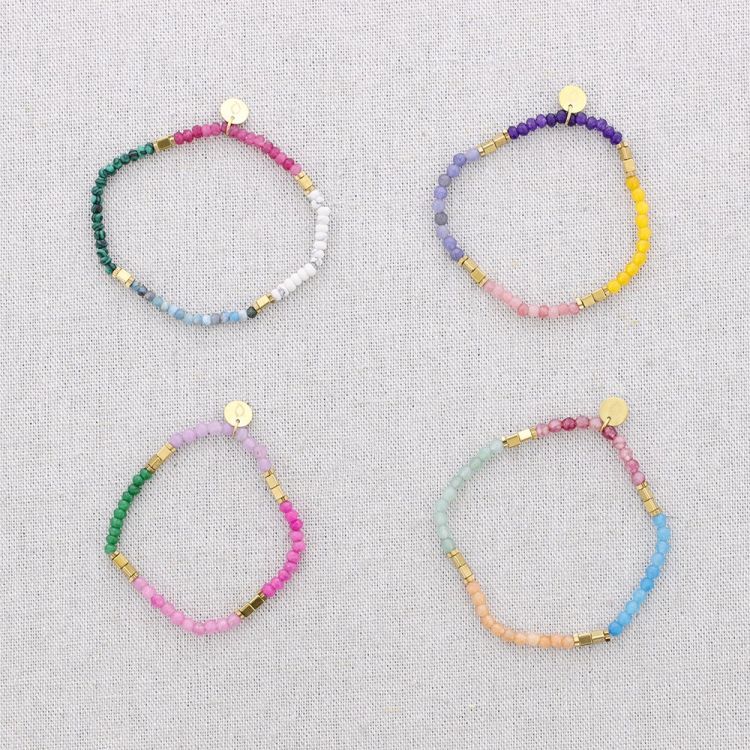 PULSERA ELÁSTICA ACERO PIEDRAS 2