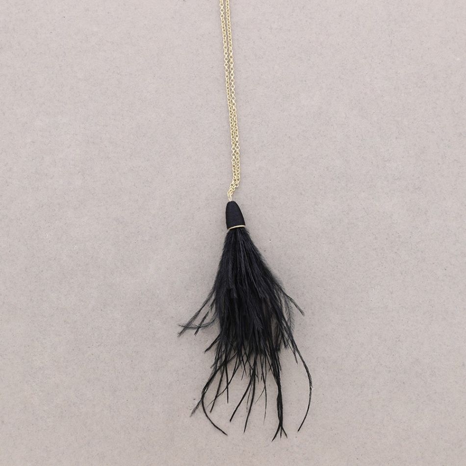 LONG PENDANT NECKLACE WITH FEATHERS