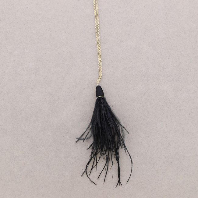 LONG PENDANT NECKLACE WITH FEATHERS