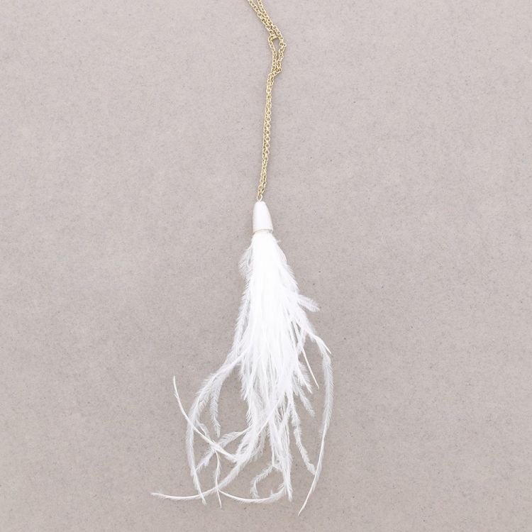 LONG PENDANT NECKLACE WITH FEATHERS 2