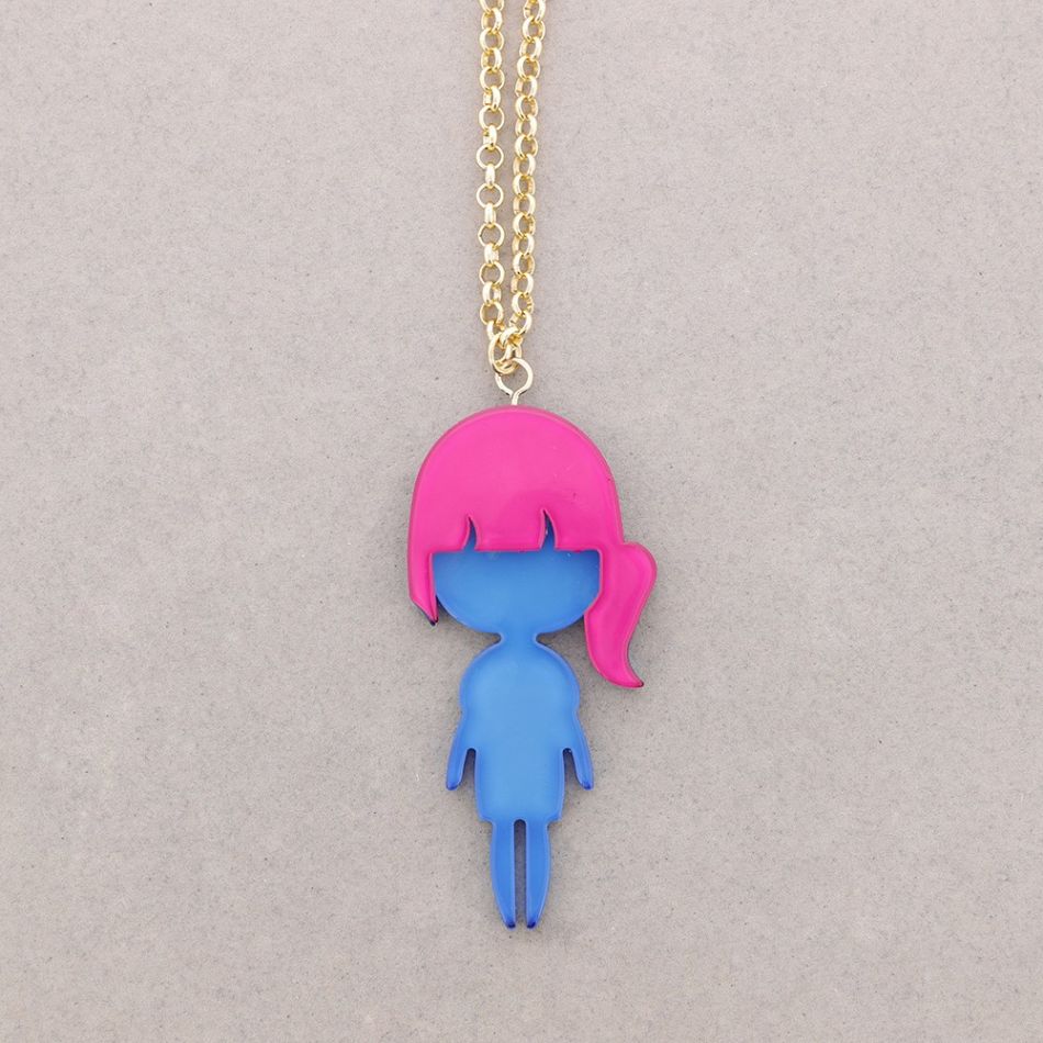 LONG DOLL PENDANT NECKLACE