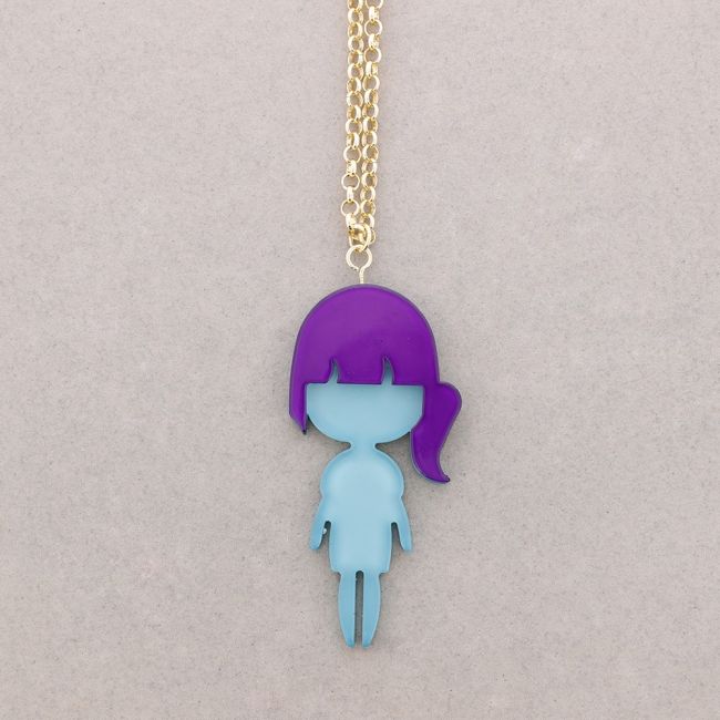 LONG DOLL PENDANT NECKLACE
