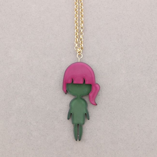 LONG DOLL PENDANT NECKLACE