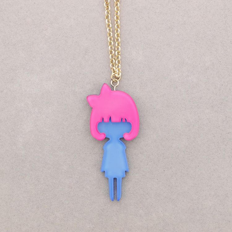 LONG DOLL PENDANT NECKLACE