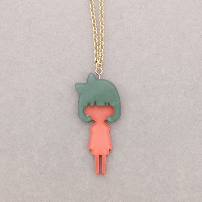 LONG DOLL PENDANT NECKLACE