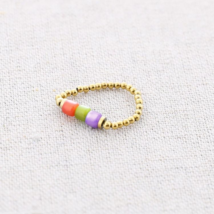 STEEL RING WITH NACRE TUBES
