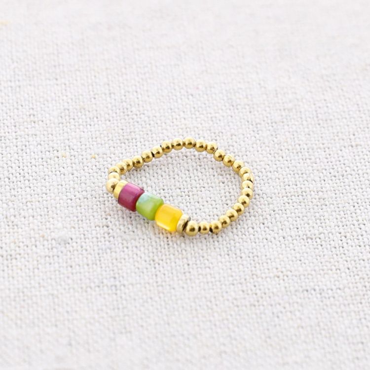 STEEL RING WITH NACRE TUBES 2