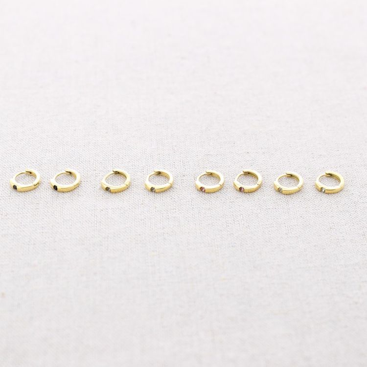 PENDIENTES ACERO ARO CRISTAL 2