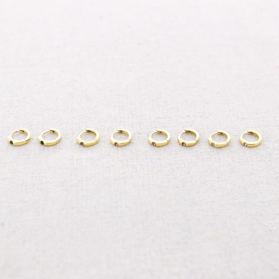 PENDIENTES ACERO ARO CRISTAL