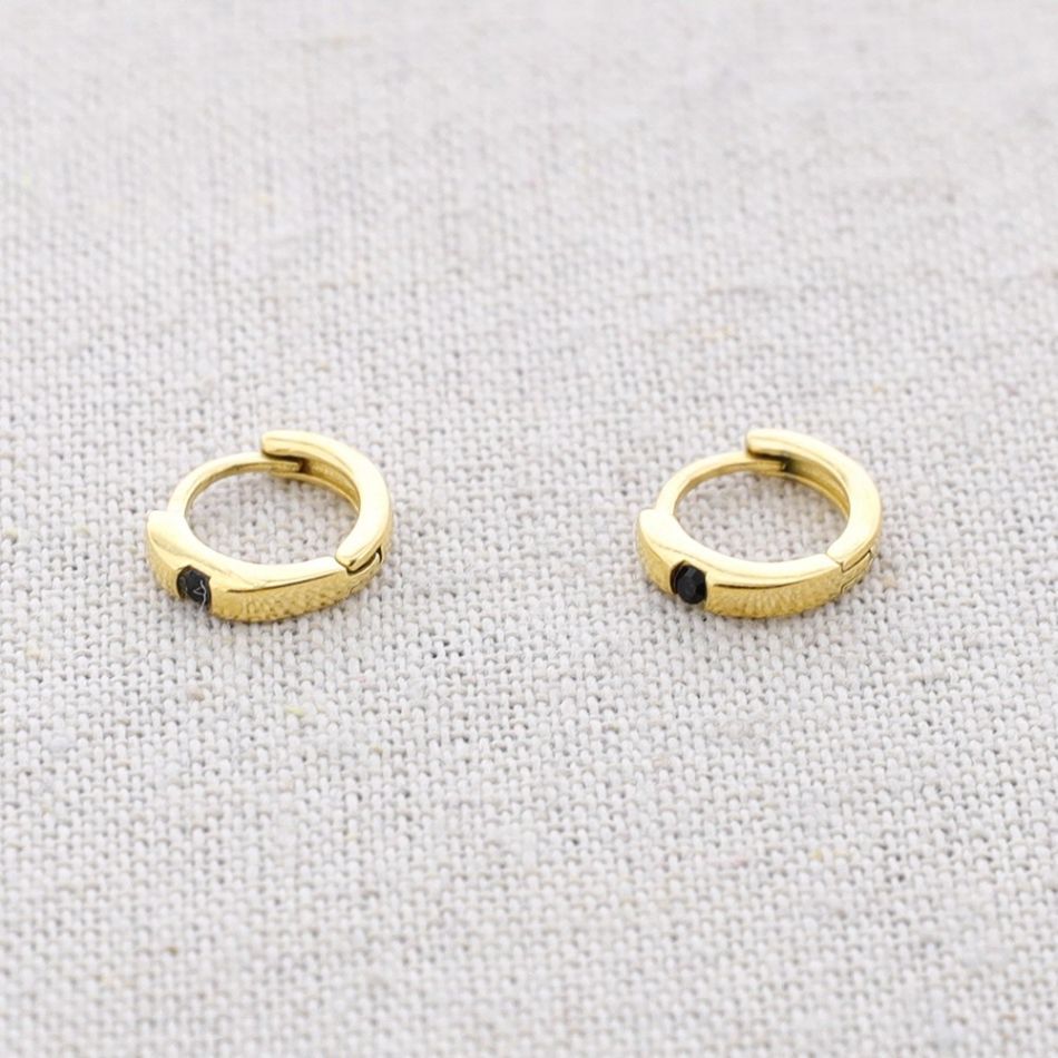 PENDIENTES ACERO ARO CRISTAL