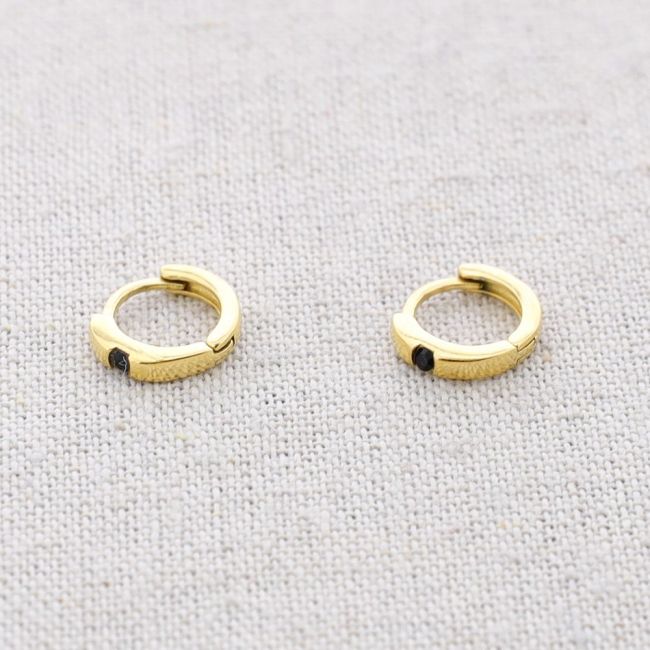 PENDIENTES ACERO ARO CRISTAL