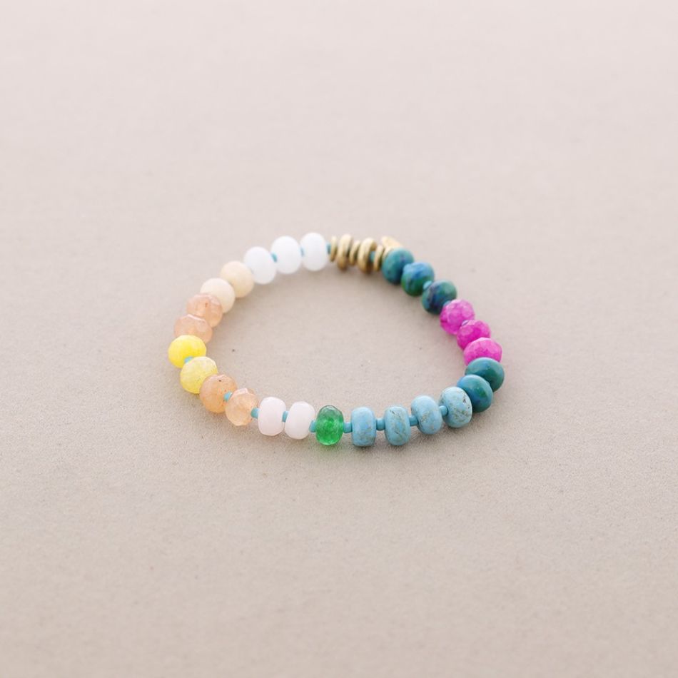 PULSERA ELÁSTICA ABALORIOS PIEDRAS