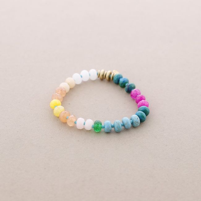 PULSERA ELÁSTICA ABALORIOS PIEDRAS