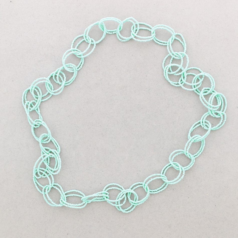 COLLAR LARGO ESLABONES ABALORIOS 1.1M