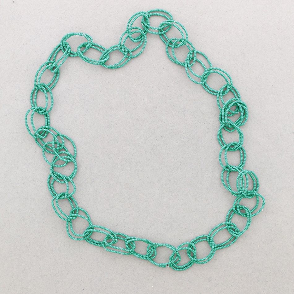COLLAR LARGO ESLABONES ABALORIOS 1.1M