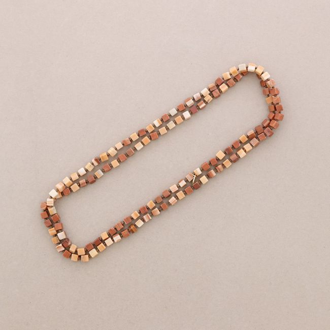 LONG NECKLACE KNOTS SQUARE STONES 1.2M*8MM