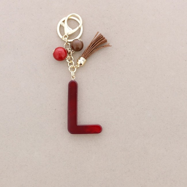 KEYCHAIN PENDANT INITIAL LETTER L RESIN