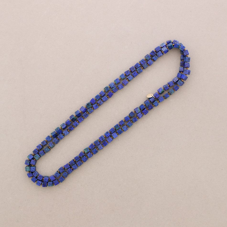 LONG NECKLACE KNOTS SQUARE STONES 1.2M*8MM