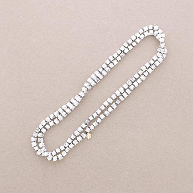 LONG NECKLACE KNOTS SQUARE STONES 1.2M*8MM