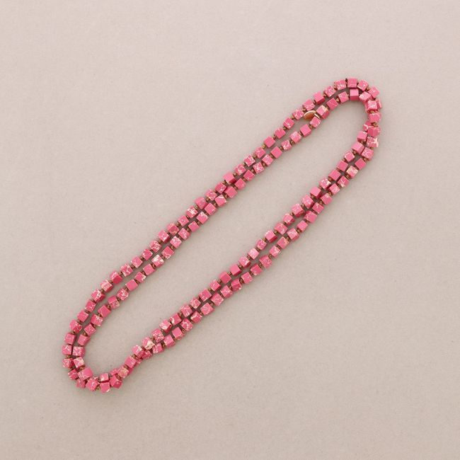 LONG NECKLACE KNOTS SQUARE STONES 1.2M*8MM