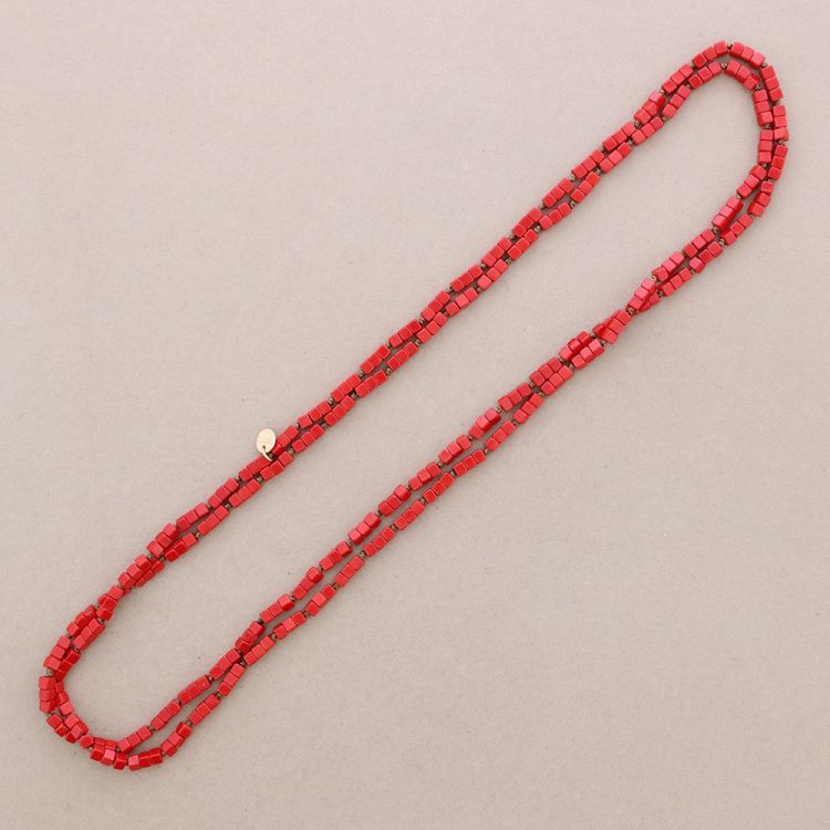 LONG NECKLACE KNOTS SQUARE STONES 1.5M