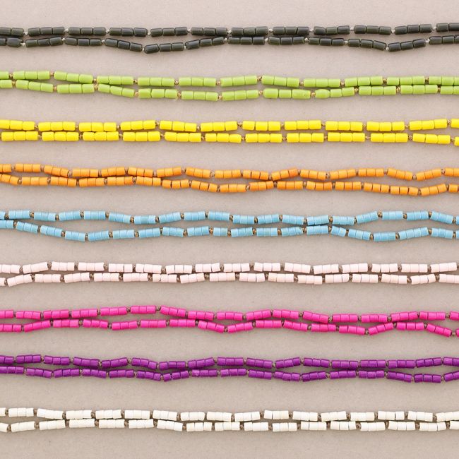 COLLAR LARGO NUDOS TUBITOS PIEDRA 1.5M