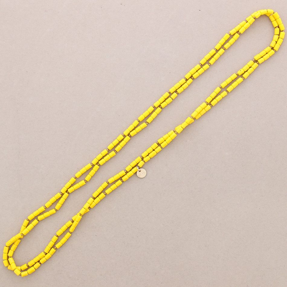 COLLAR LARGO NUDOS TUBITOS PIEDRA 1.5M