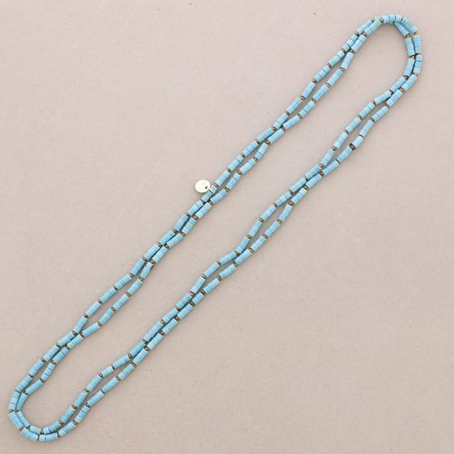 COLLAR LARGO NUDOS TUBITOS PIEDRA 1.5M