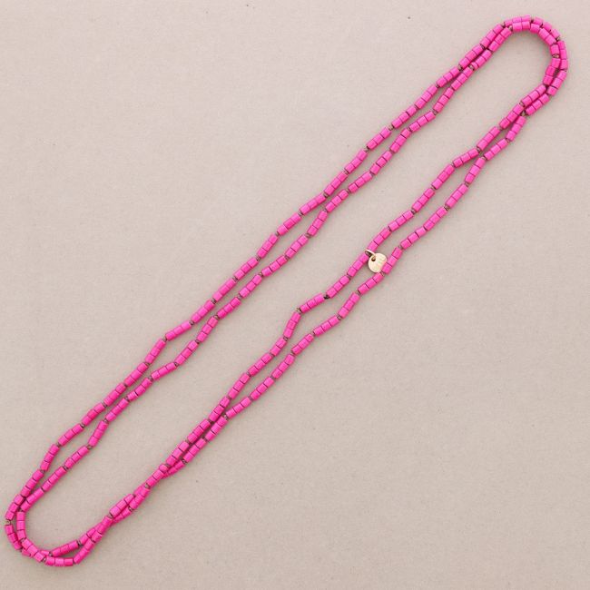 COLLAR LARGO NUDOS TUBITOS PIEDRA 1.5M