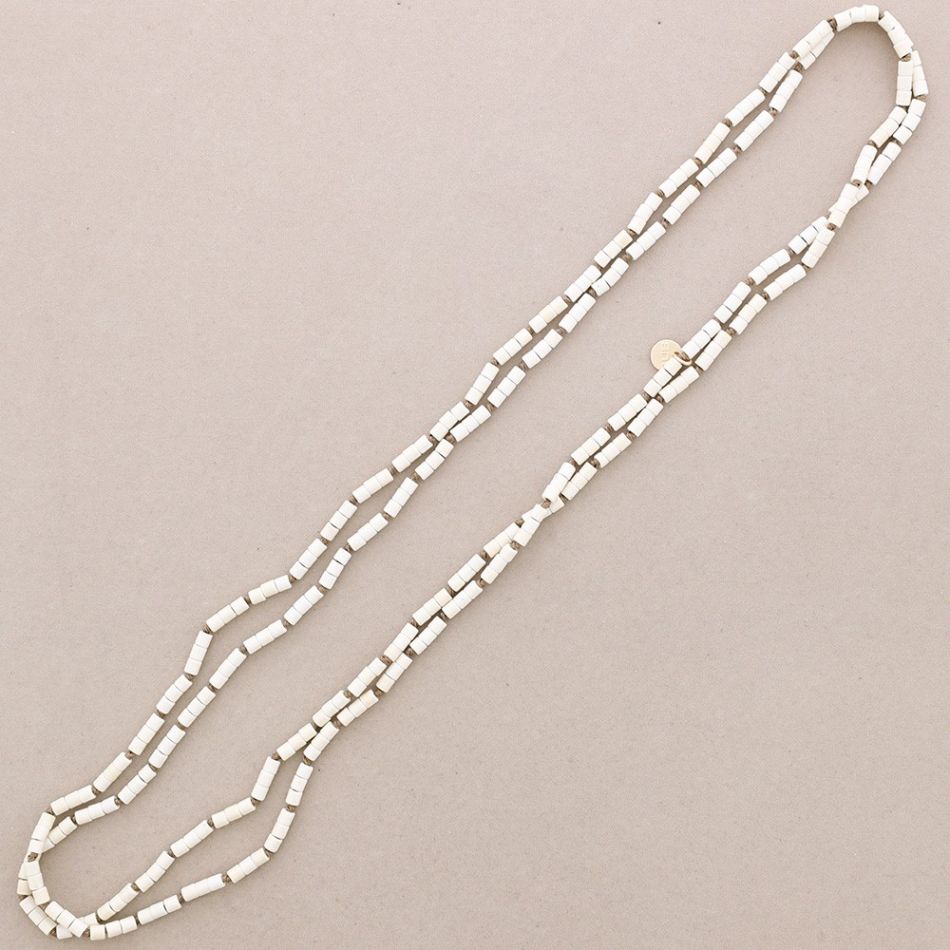 COLLAR LARGO NUDOS TUBITOS PIEDRA 1.5M