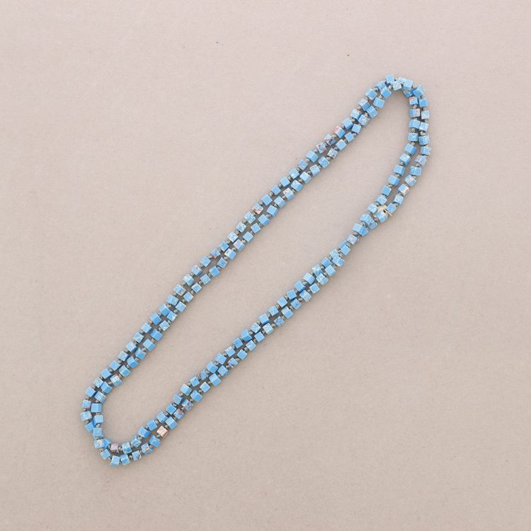 LONG NECKLACE KNOTS SQUARE STONES 1.2M*4MM
