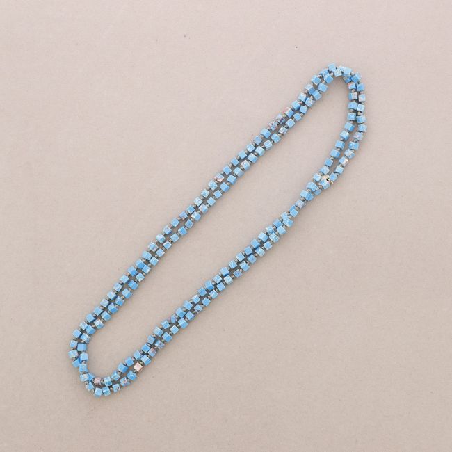 COLLAR LARGO NUDOS PIEDRAS CUADRADAS 1.2M*4MM