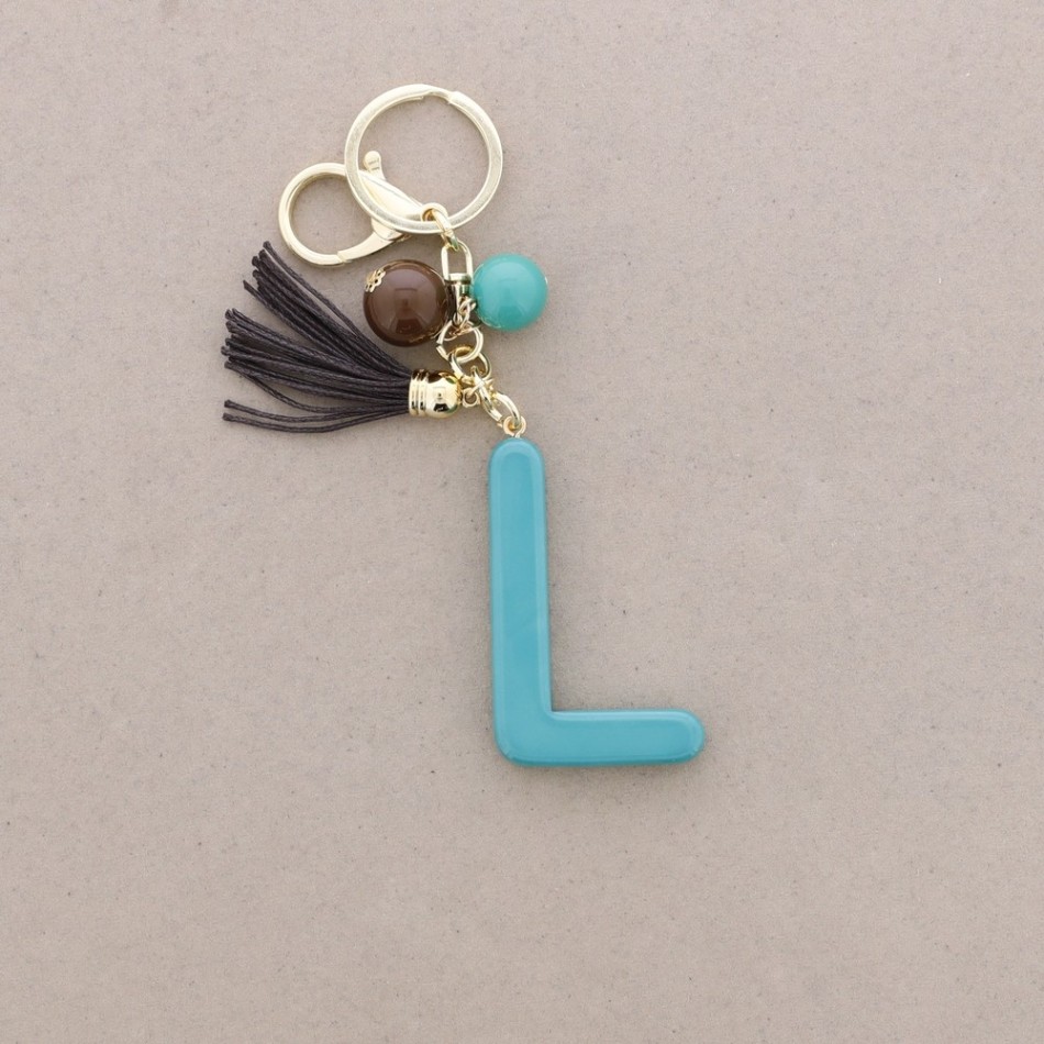 KEYCHAIN PENDANT INITIAL LETTER L RESIN